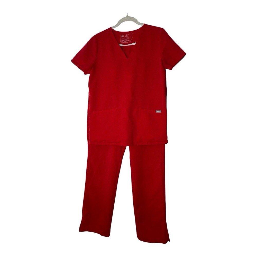 FIGS Technical Collection Scrub Set Womens Small Top Pants Medium Red